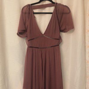 flowy cottage core rose dress